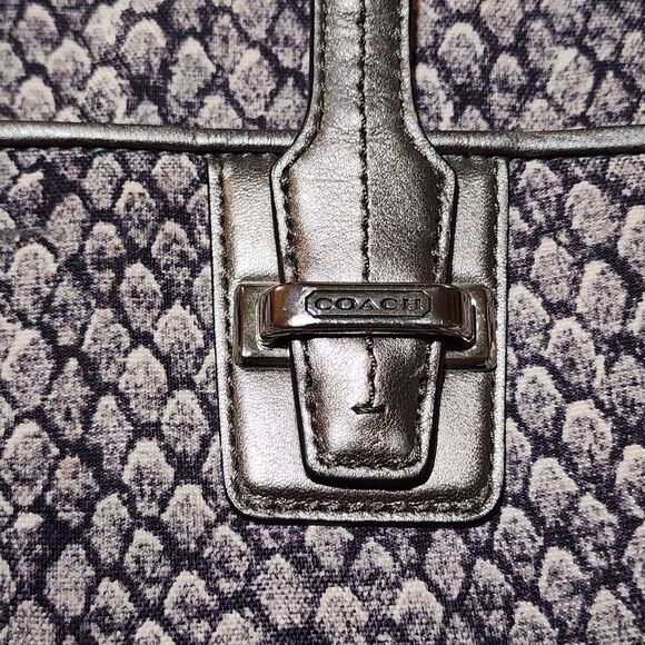 Coach Taylor Snake Print Alexis Tote Carryall Shoulder Bag Leather Trim F26034 - Picture 4 of 15